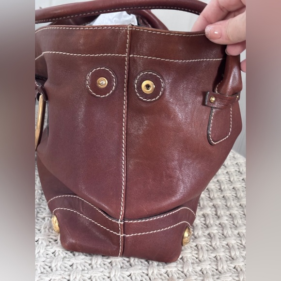 Vintage Authenticated 1990’s Dolce & Gabbana D Ring Calf Skin Satchel - Picture 12 of 16